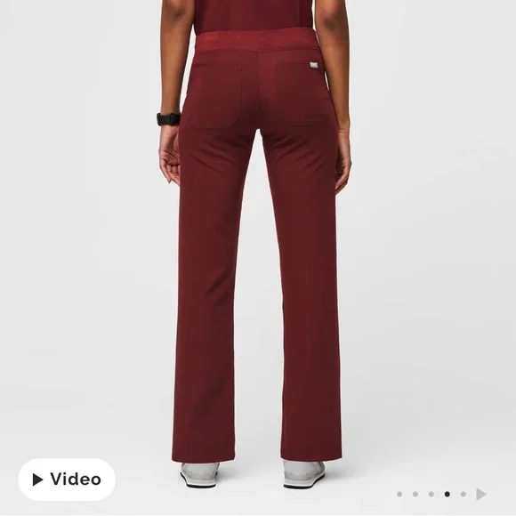 Figs Livingston Basic Scrub Pants- Burgundy - Picture 8 of 8